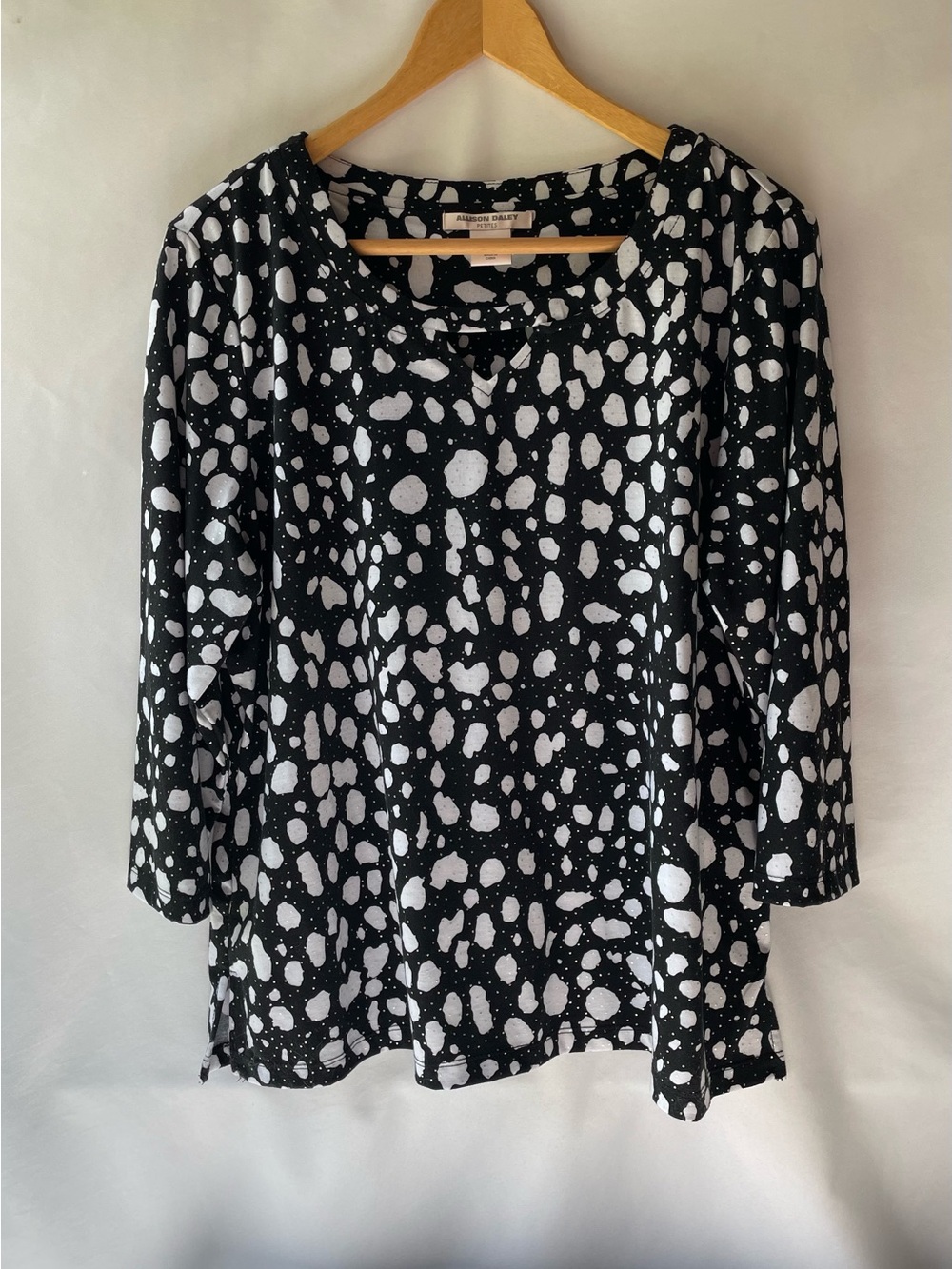 Allison Daley Black and White Abstract Spot Tunic